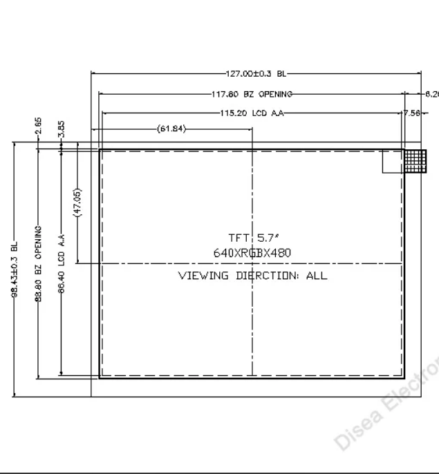 5.7 inch IPS 640x480 TFT LCD module